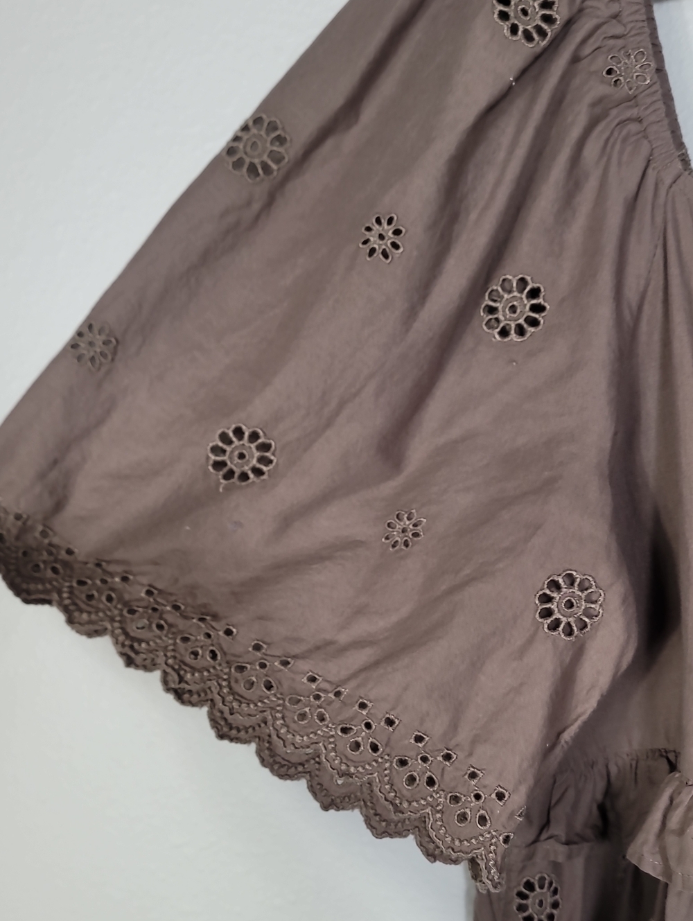 American Eagle Eyelet Babydoll Top Size XXL Brown - Picture 4 of 11